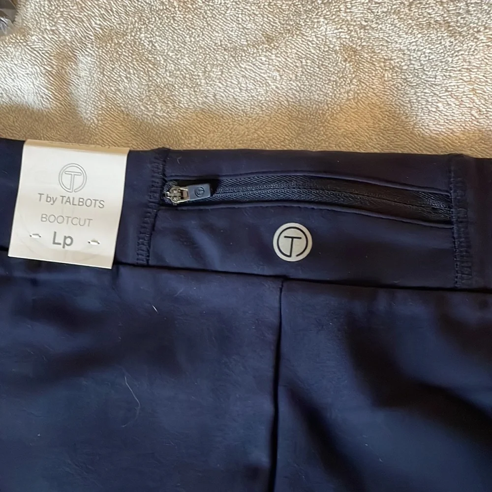 NWT Talbots petite large navy blue bootcut knit pants. - Picture 3 of 4